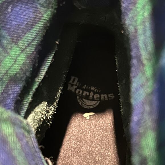 Dr. Martens Aimilie Triumph Size 9 Plaid Fold Over Calf High Combat Boots - Picture 8 of 9